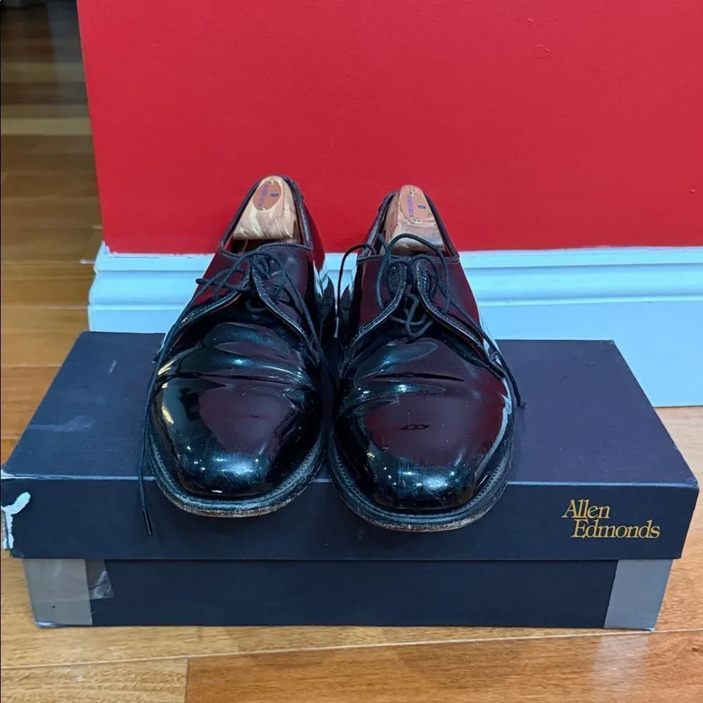 Allen Edmonds Mens Allen Spencer ‎ Patent Leather Oxford Dress Shoes Size 8.5